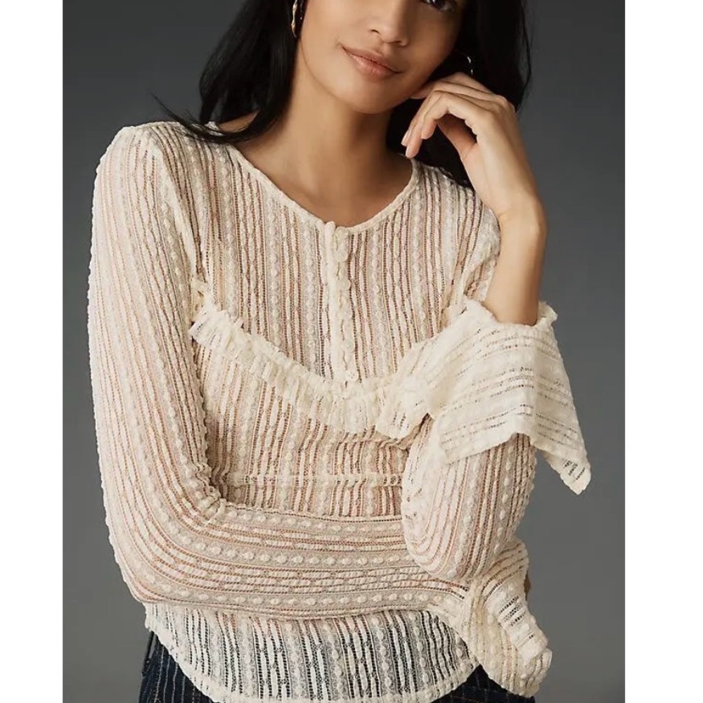 Anthropologie Elegant Cream Blouse